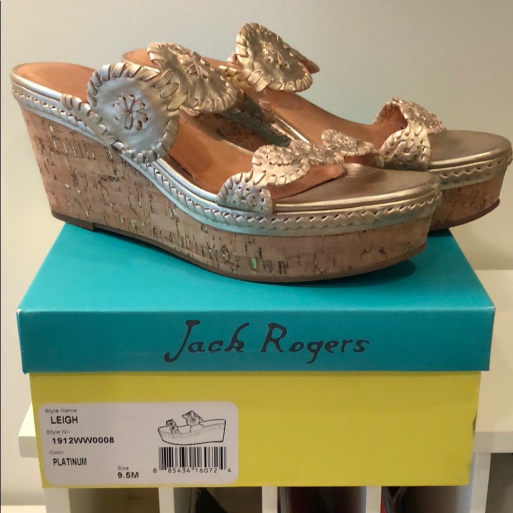Jack Rogers Platinum Cork Wedges